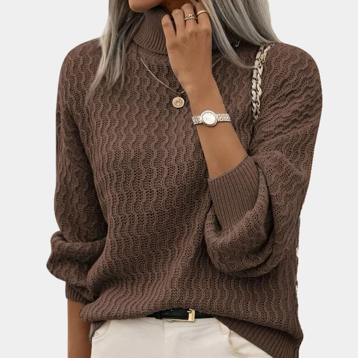Modischer Damen-Rollkragenpullover mit bequemem Schnitt