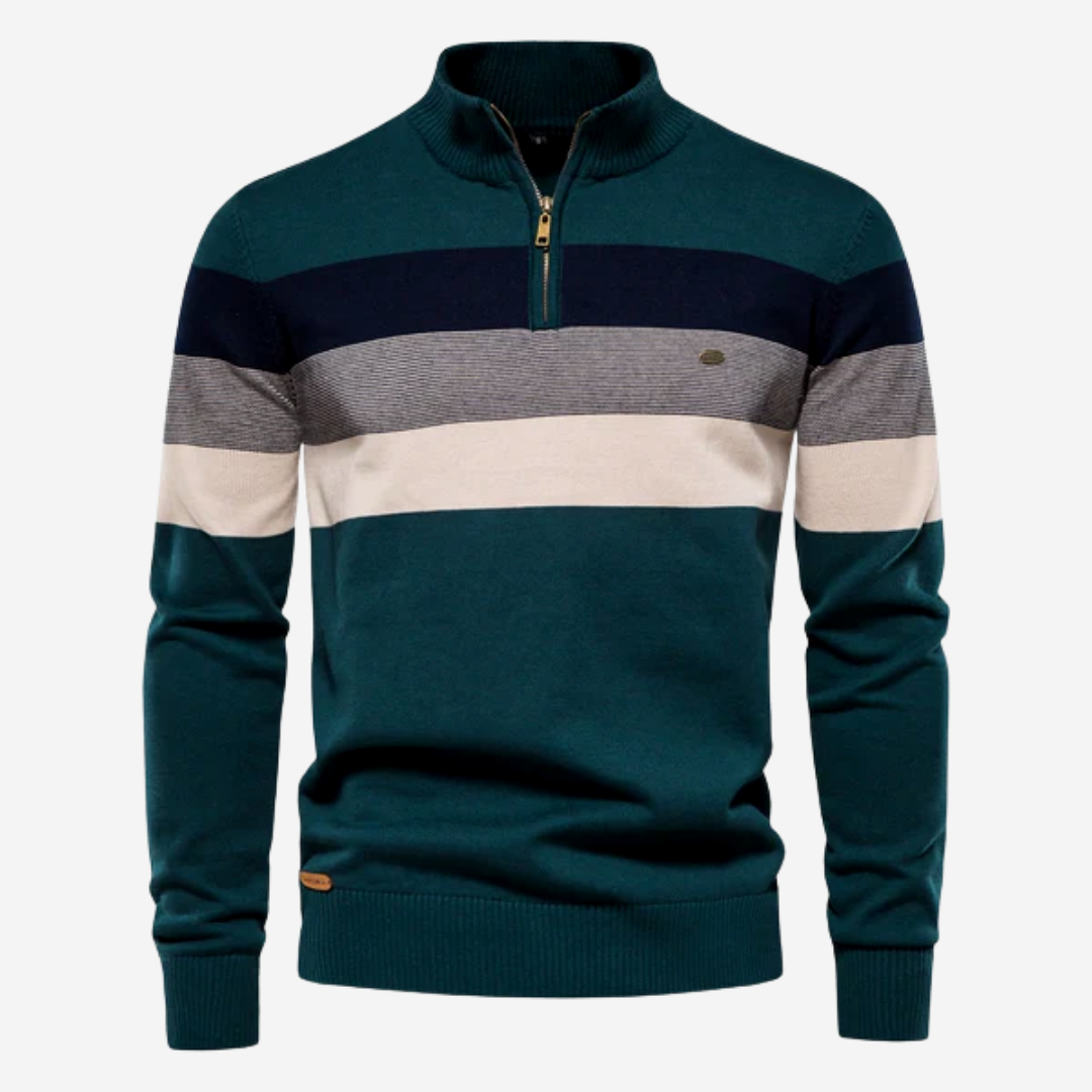 Herrenpullover mit halbem Reißverschluss und langen Ärmeln perfekt für Freizeit und Alltag