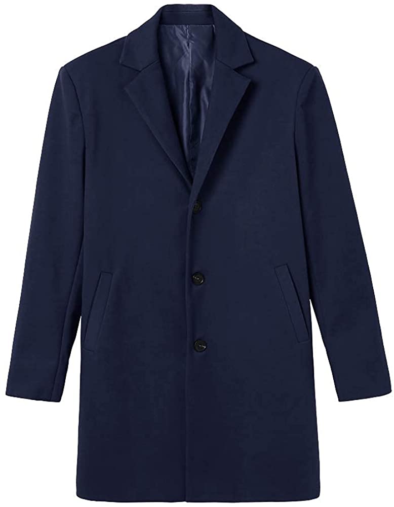 Langer klassischer Trenchcoat für Herren in Dunkelblau