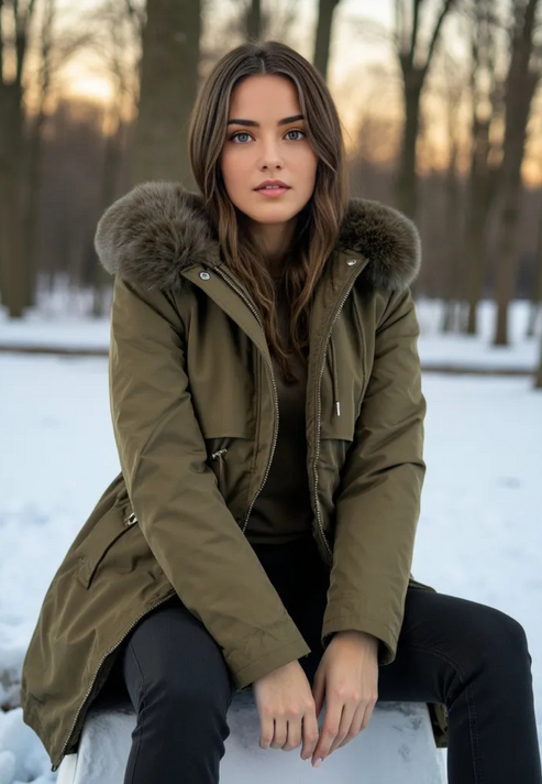Stilvolle warme Damenparka mit modernem Schnitt