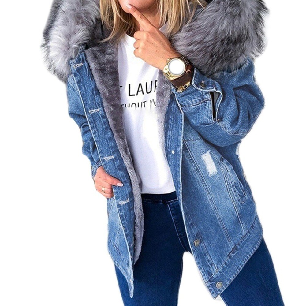 Warme Damen Winterjacke mit Kapuze und Kragen – Stilvoll und Bequem