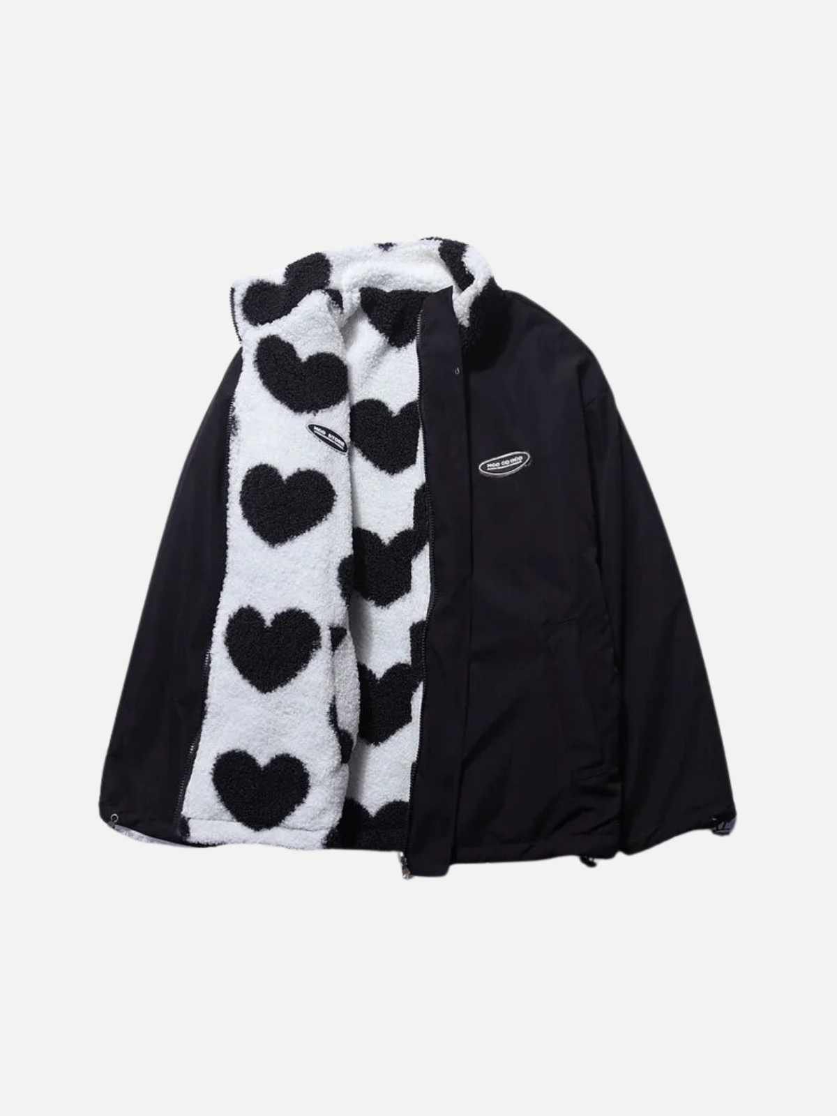 Romantische Jacke mit Herz-Futter und funktionellen Taschen