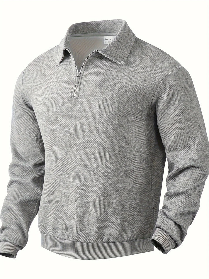 Halbreißverschluss-Pullover mit geometrischem Design für Herren