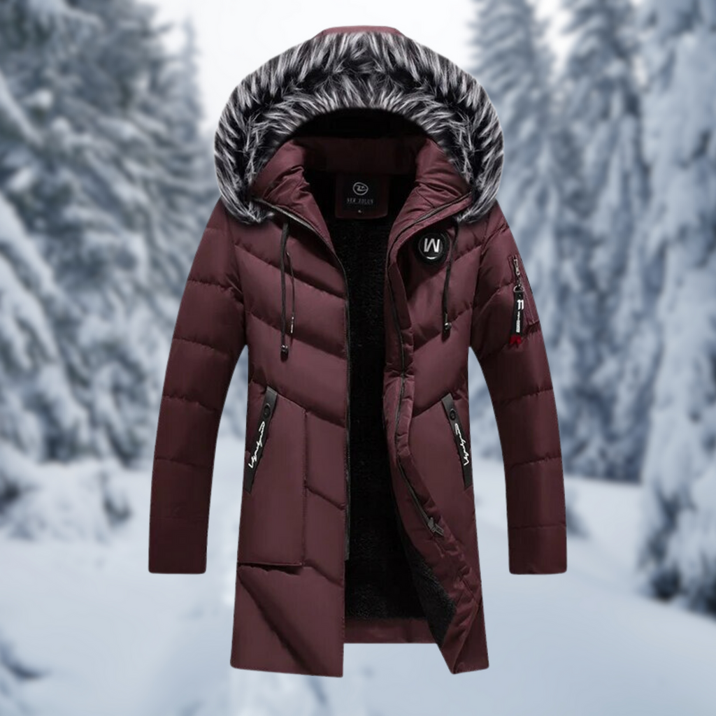 Winterjacke für Herren mit großer Kapuze und modernem Look