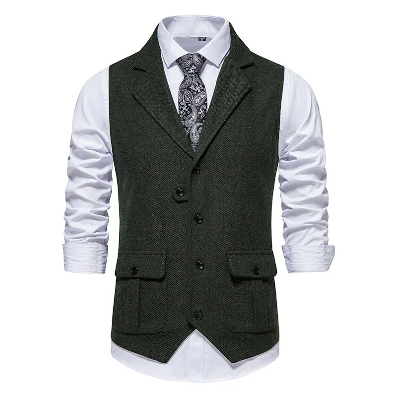 Klassische Herrenweste mit Elegantem Design und Lockerer Kragen – Ideal für Harmonievolle Outfits