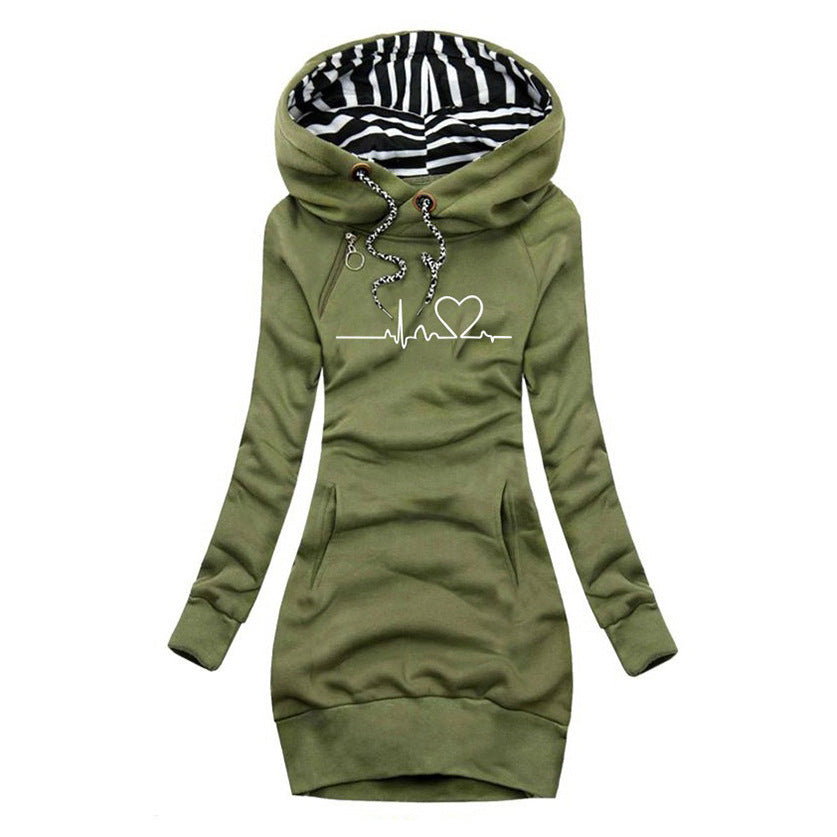 Bedrucktes Pulloverkleid mit modernem Design