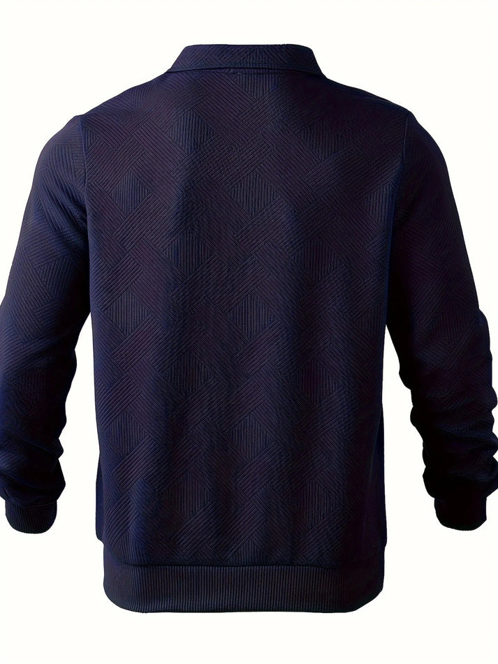 Halbreißverschluss-Pullover mit geometrischem Design für Herren