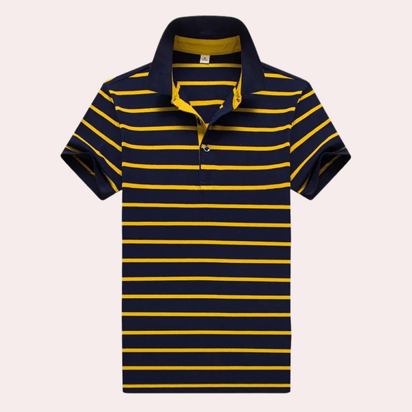 Herren Poloshirt mit Streifenmuster und kurzen Ärmeln im modernen Stil