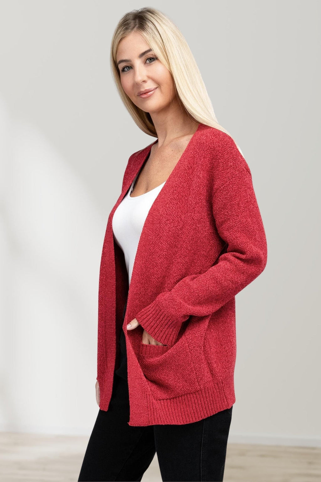 Bequeme Offene Front Strickjacke für Jeden Anlass
