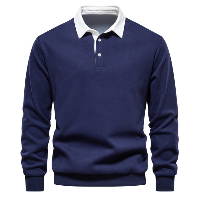 Herren Polopullover mit langen Ärmeln ideal für einen modernen und lässigen Look im Alltag