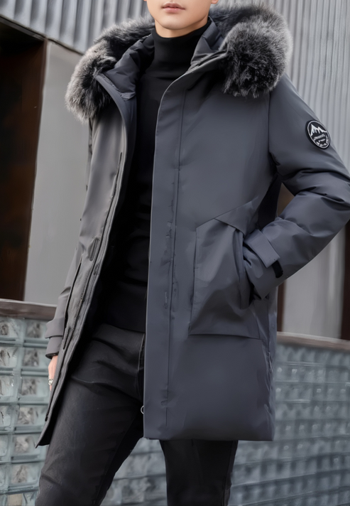 Eleganter Herrenparka mit Modernem Kapuzendesign