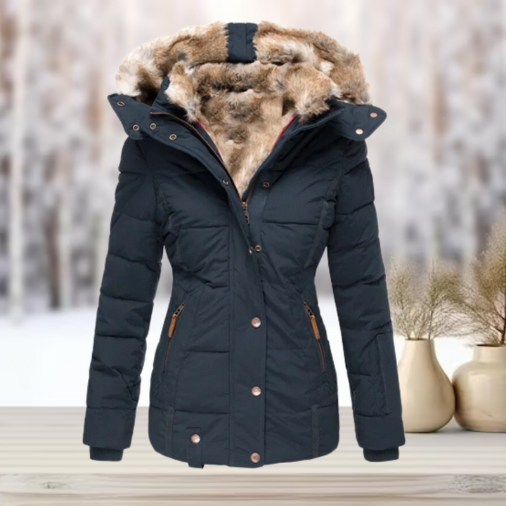 Winterparka für Damen mit großer Kapuze für kalte Tage