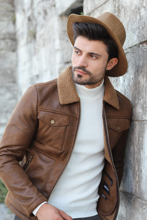 Bequeme Herrenjacke Vintage Design mit Umlegekragen  Ideal für den Alltag