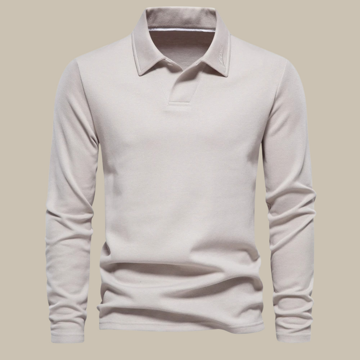 Langarm polohemd für herren mit modernem schnitt und stil