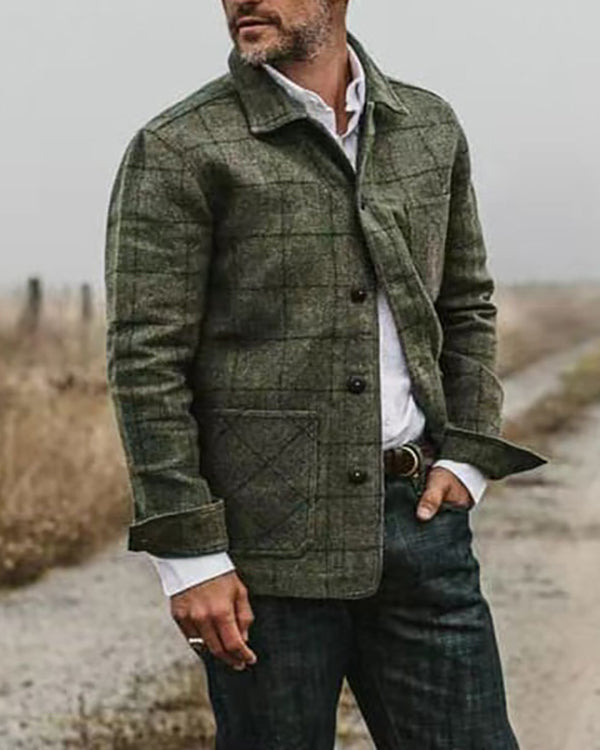 Herrenblazer mit Karomuster und Eleganten Revers – Für Einen Besonderen Look