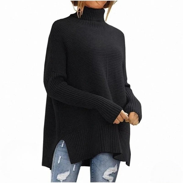 Stilvoller Hochgeschlossener Pullover mit Fledermausärmeln und Lockerer Passform