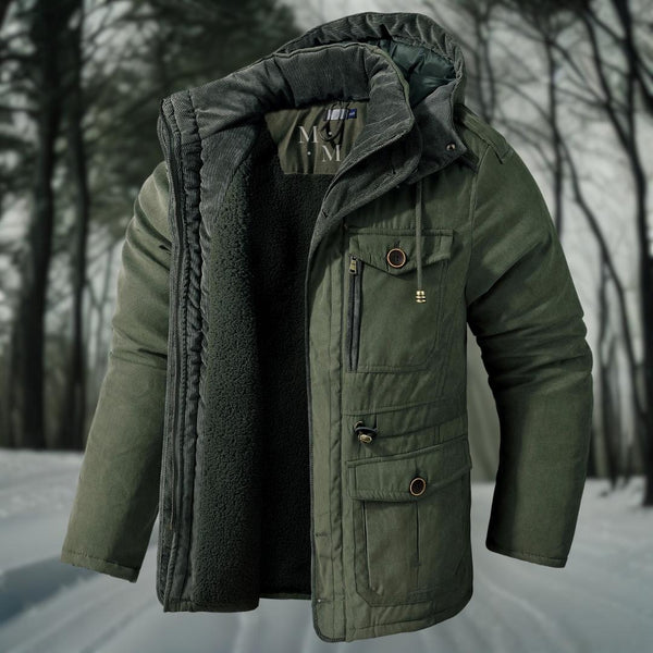 Herren-Winterjacke mit Kapuze und lässigem Design