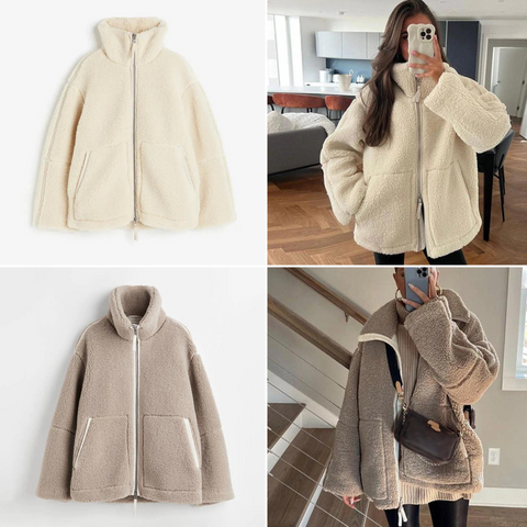 Stylische Oversize-Jacke für Damen mit Reißverschluss, weich und gemütlich