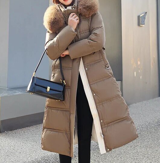 Lange Winterjacke für Damen mit Komfort und elegantem Design