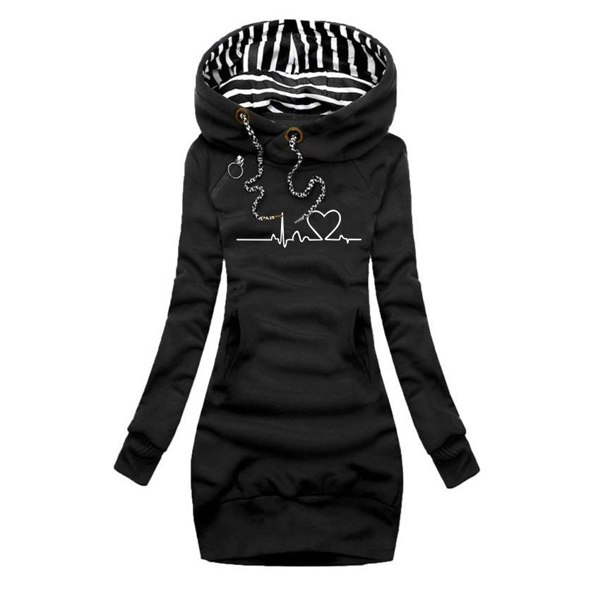 Bedrucktes Pulloverkleid mit modernem Design