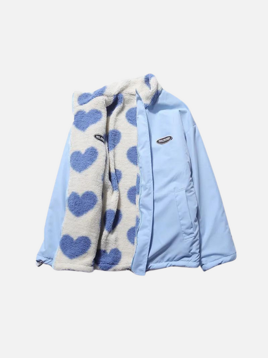 Romantische Jacke mit Herz-Futter und funktionellen Taschen