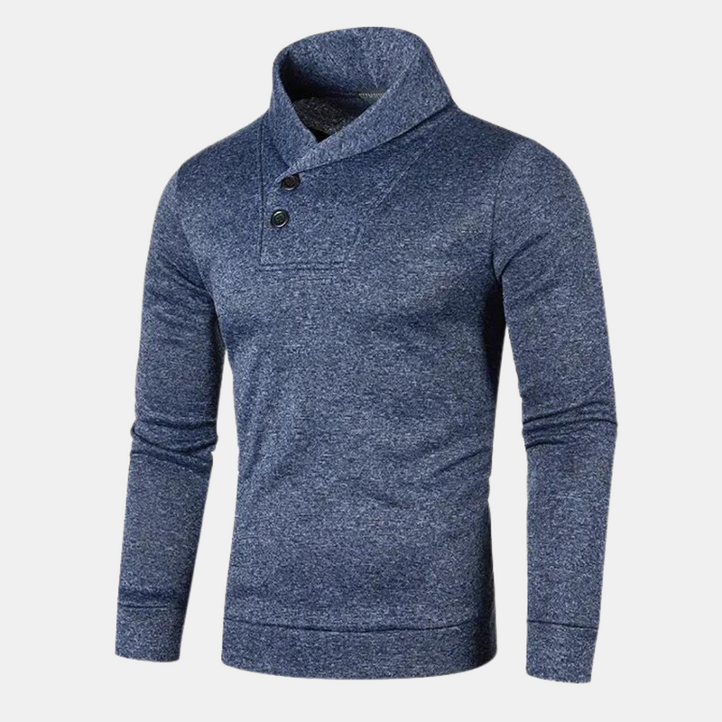 Lässiger Herrenpullover mit modischem Kragen und stilvollem Look