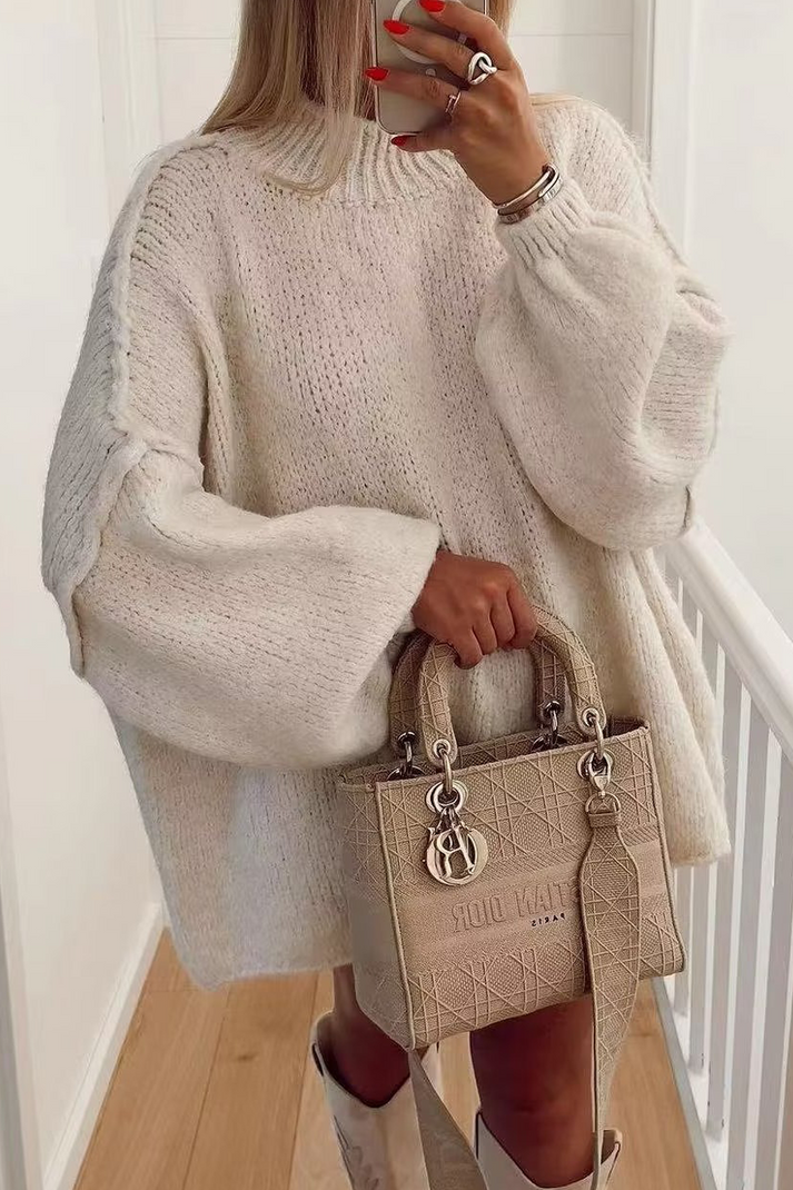 Bequemer einfarbiger Pullover mit Rundhalsausschnitt für den Alltag – vielseitig und bequem