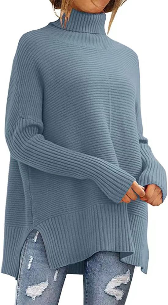 Eleganter Oversize Rollkragenpullover – Damen-Tunika mit Fledermausärmeln für den Herbst