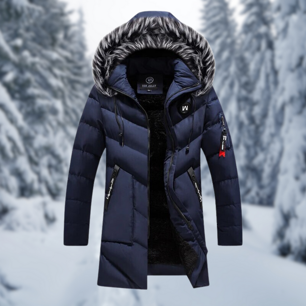 Winterjacke für Herren mit großer Kapuze und modernem Look