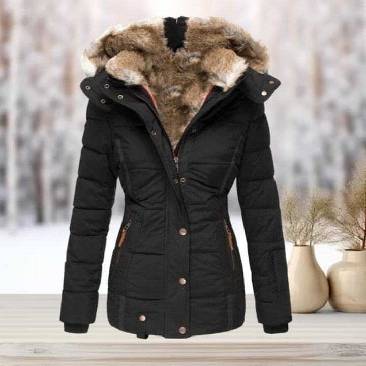 Winterparka für Damen mit großer Kapuze für kalte Tage