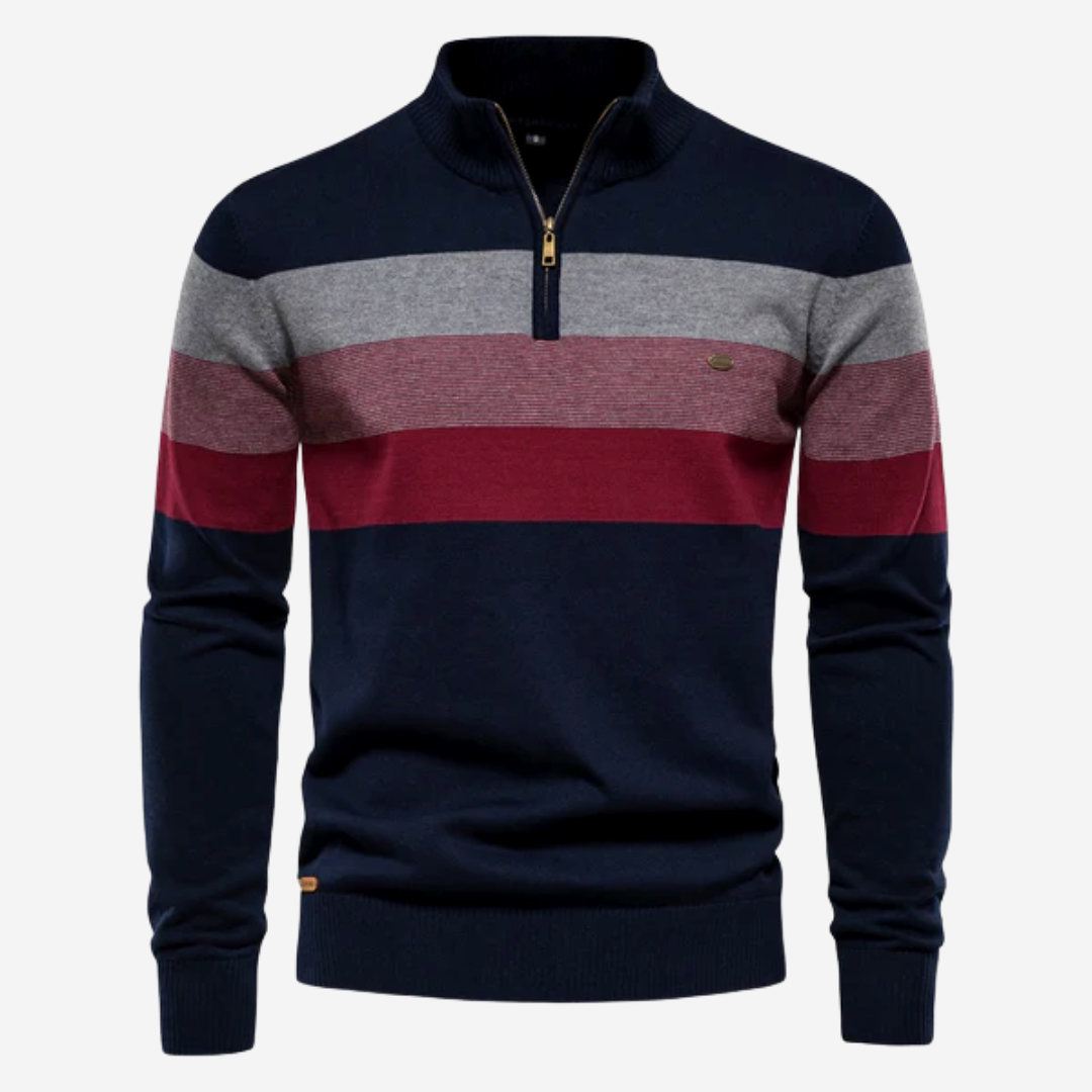 Herrenpullover mit halbem Reißverschluss und langen Ärmeln perfekt für Freizeit und Alltag