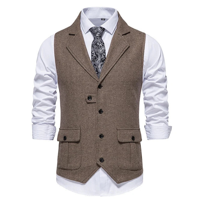 Klassische Herrenweste mit Elegantem Design und Lockerer Kragen – Ideal für Harmonievolle Outfits