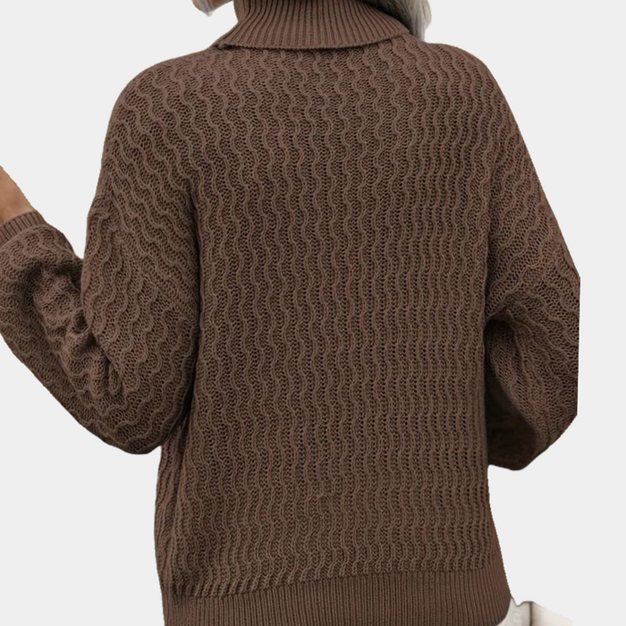 Modischer Damen-Rollkragenpullover mit bequemem Schnitt