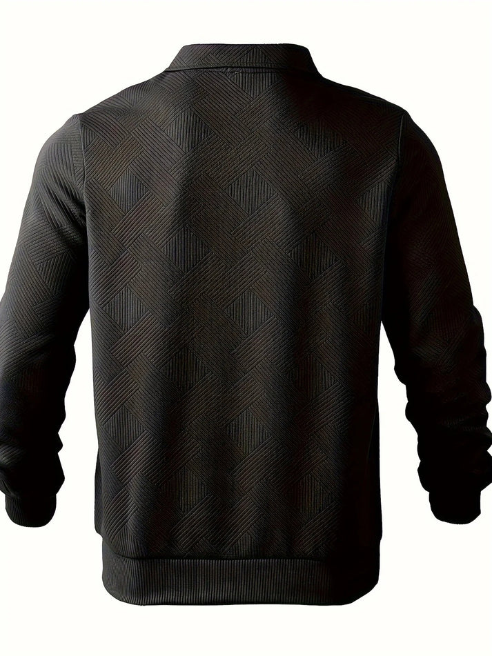 Halbreißverschluss-Pullover mit geometrischem Design für Herren