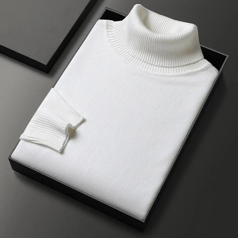Herrenpullover mit modernem Rollkragen