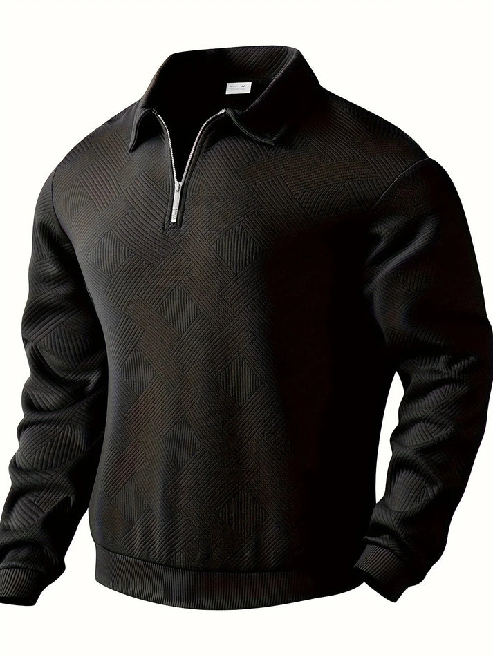 Halbreißverschluss-Pullover mit geometrischem Design für Herren