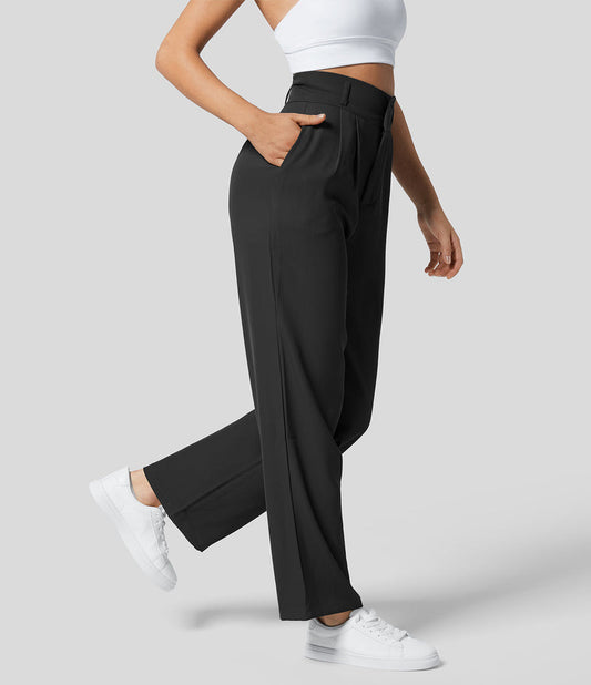Klassische Damenhose mit geradem Schnitt und hohem Bund