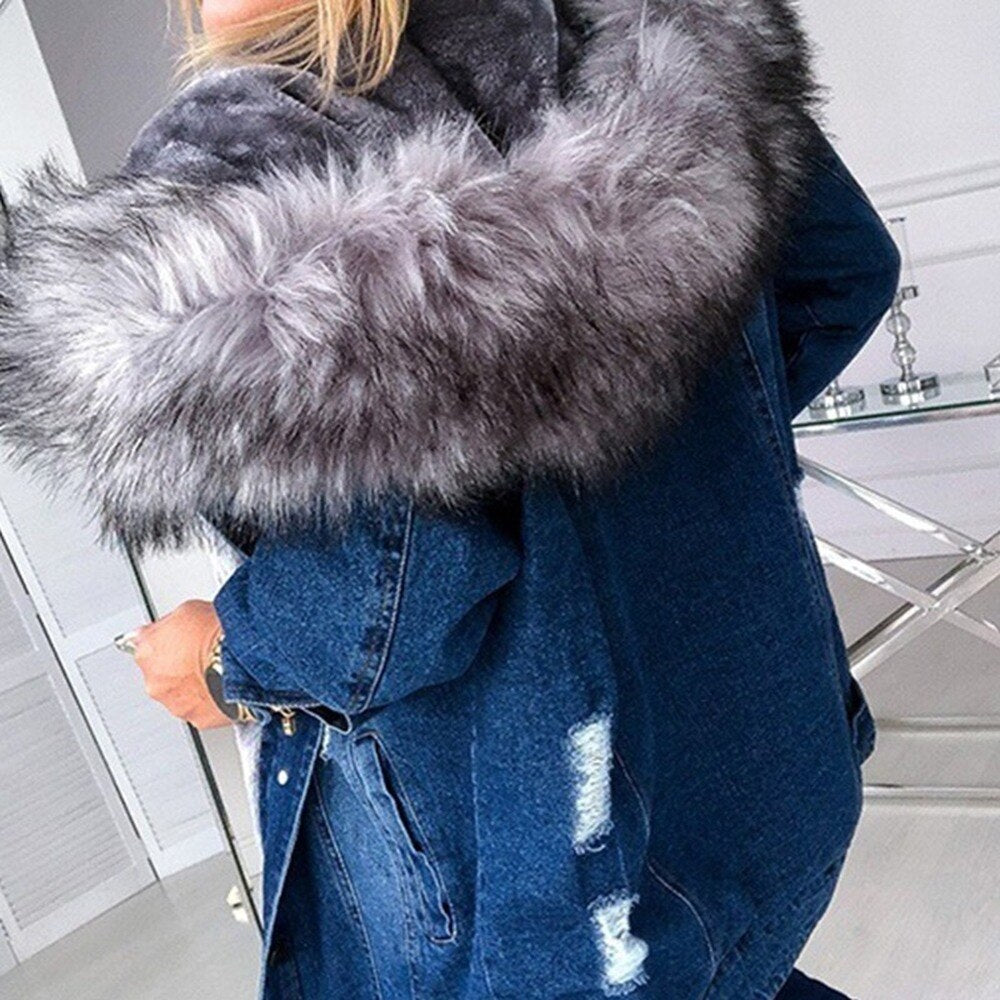 Warme Damen Winterjacke mit Kapuze und Kragen – Stilvoll und Bequem