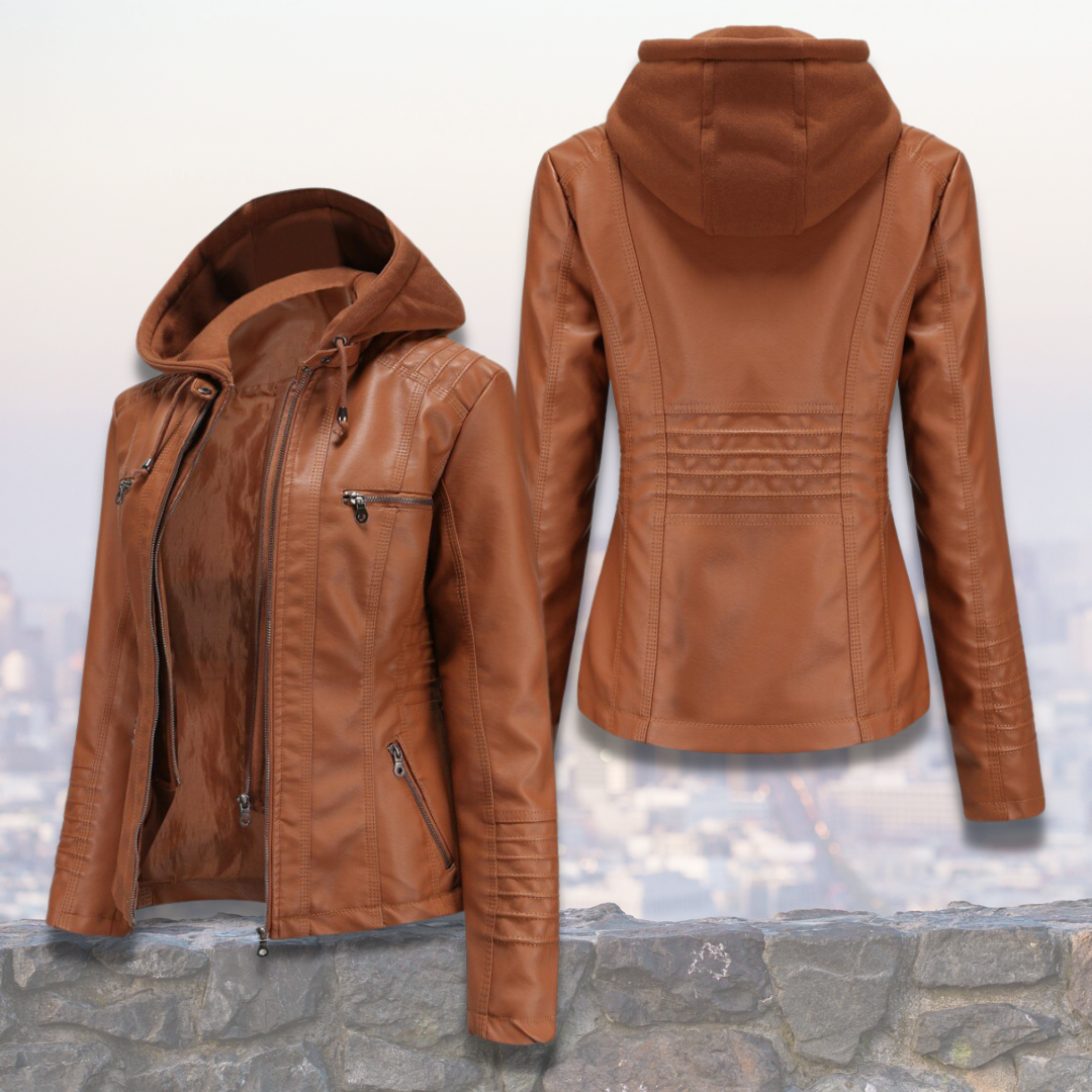 Damenjacke mit Kapuze und elegantem Design