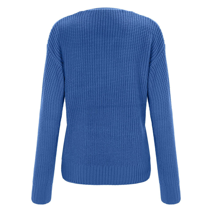 Eleganter Damenpullover mit interessantem V-Ausschnitt
