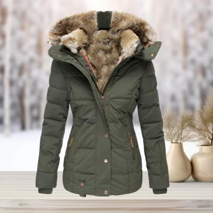 Winterparka für Damen mit großer Kapuze für kalte Tage