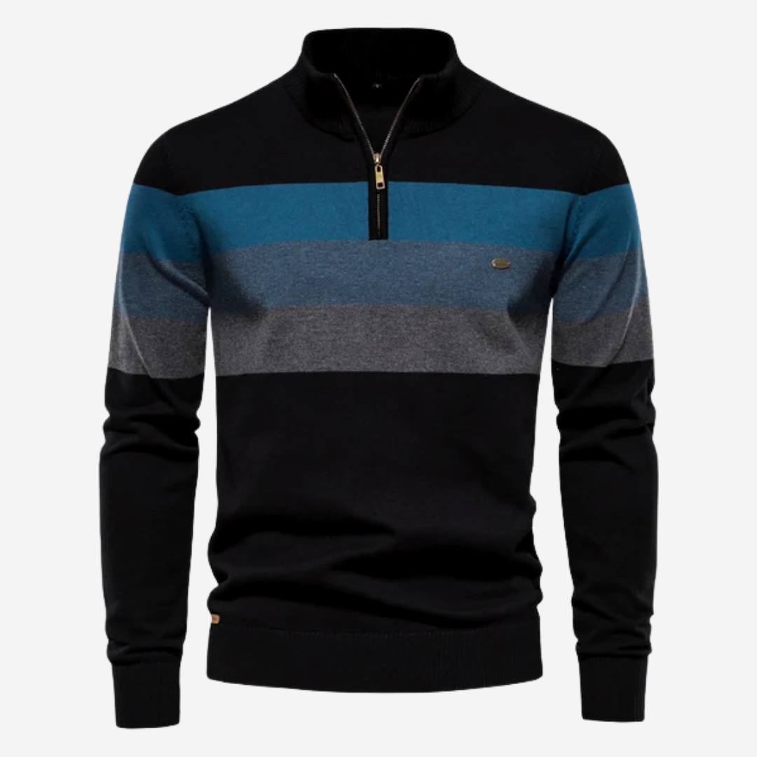 Herrenpullover mit halbem Reißverschluss und langen Ärmeln perfekt für Freizeit und Alltag