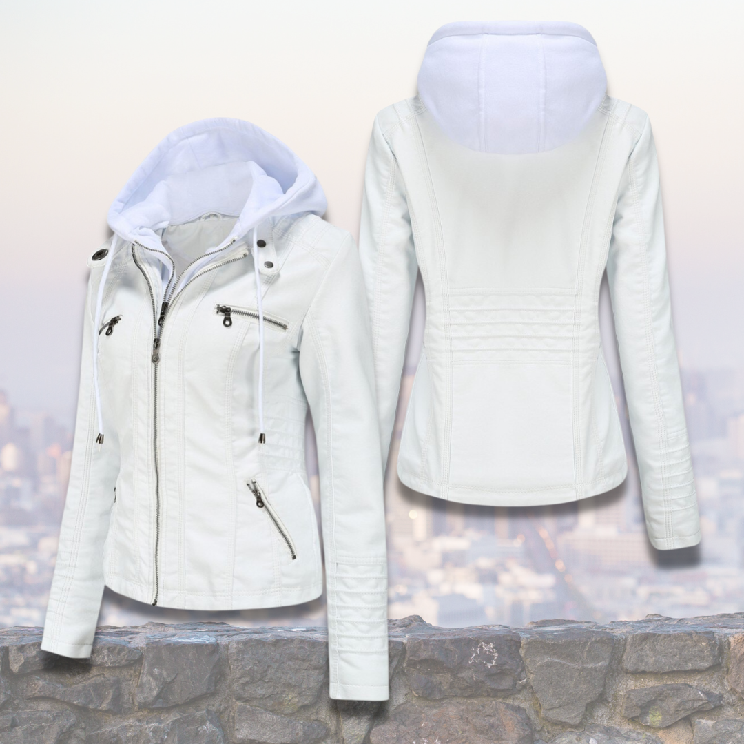 Damenjacke mit Kapuze und elegantem Design