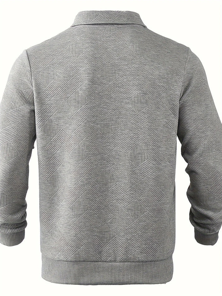 Halbreißverschluss-Pullover mit geometrischem Design für Herren