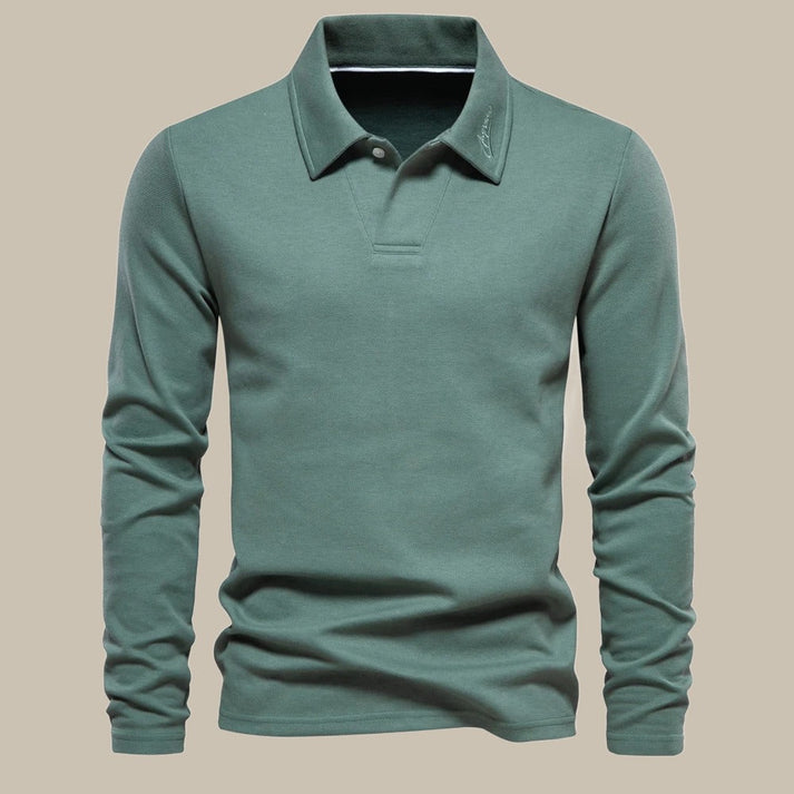 Langarm polohemd für herren mit modernem schnitt und stil