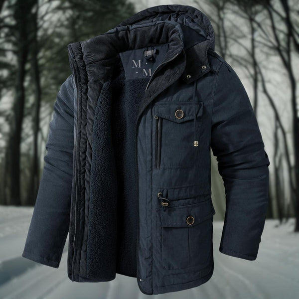 Herren-Winterjacke mit Kapuze und lässigem Design