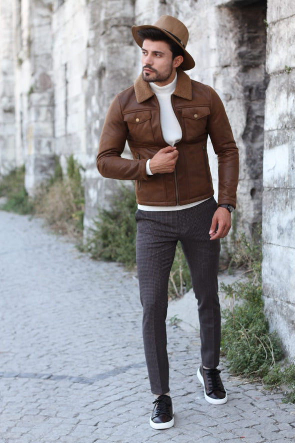 Bequeme Herrenjacke Vintage Design mit Umlegekragen  Ideal für den Alltag
