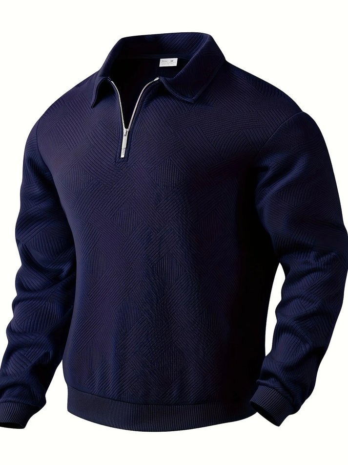 Halbreißverschluss-Pullover mit geometrischem Design für Herren