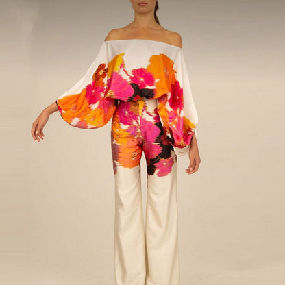 Damen Jumpsuit mit einem Ärmel und weitem Schnitt im eleganten und modernen Stil