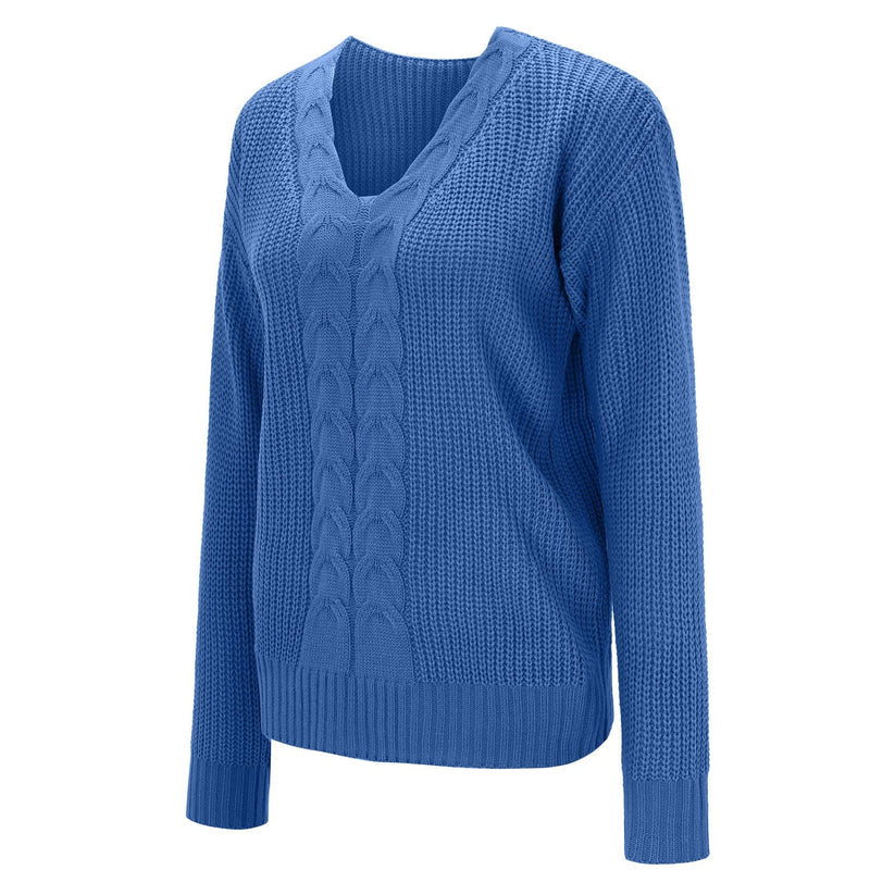 Eleganter Damenpullover mit interessantem V-Ausschnitt